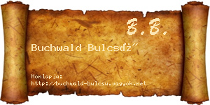 Buchwald Bulcsú névjegykártya